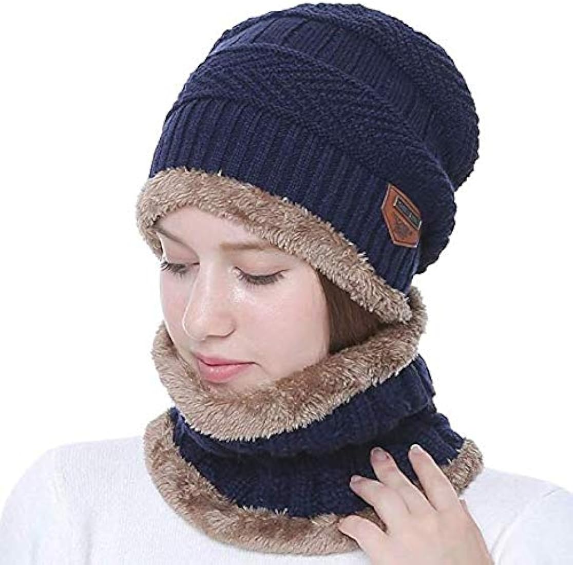 Beanie Wool Cap With Neck Warmer