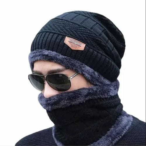 Beanie Wool Cap With Neck Warmer